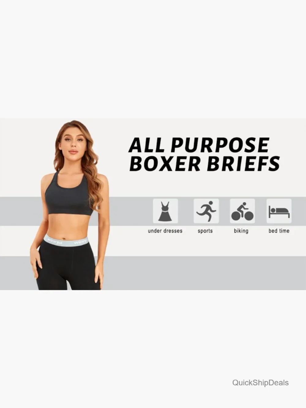Women's Cotton Boxer Briefs Anti Chafing 5.5" Inseam 4 Pack - Picture 6 of 7